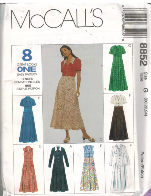 8852 UNCUT Vintage McCalls Pattern Misses High Waisted Dress SEWING FF OOP NEW