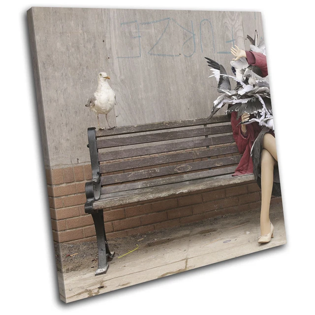 Tableau Graffiti Banksy Style Street Art - Impression Sur Toile - Multicolore - Bold Bloc Design