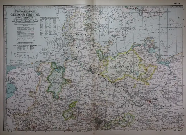 Old 1902 Century Atlas Map ~ THE GERMAN EMPIRE ~ (12x16) -#1153