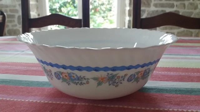 Saladier Arcopal Vintage Motif Coquelicots - Diamètre 22 Cm - Occasion Bon état