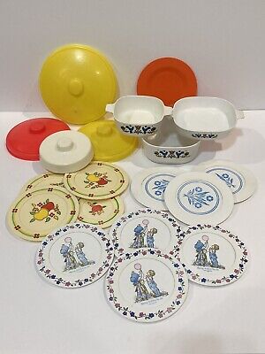 20 Piece Mix Brand Lot of Vintage Pretend Play Kitchen Dishes Pyrex Holly Hobbie