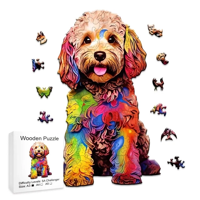 colorful Wooden Animal Jigsaw dog puppy Puzzles birthday Christmas gift present