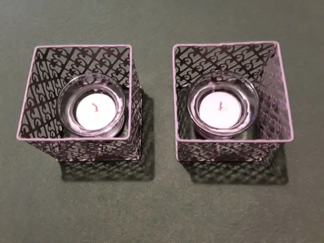 2 Teelichthalter aus Metall