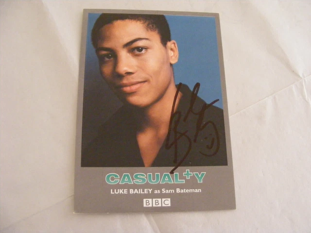 LUKE BAILEY Sam Bateman Signed CASUALTY Cast Card Photo Autograph TV