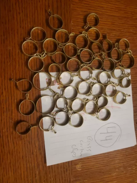 Antique  Curtain Drapery  Brass   Ring  Clips  Lot  Of  44
