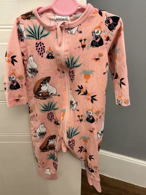 Moomin 0-3 Months Zipped Babygrow Sleepsuit Pink Cute Girls Retro