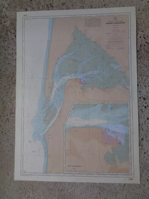 CARTE  MARINE / Bassin d'Arcachon  1984 Gujan-Mestras La Teste Cap-Ferret Arès