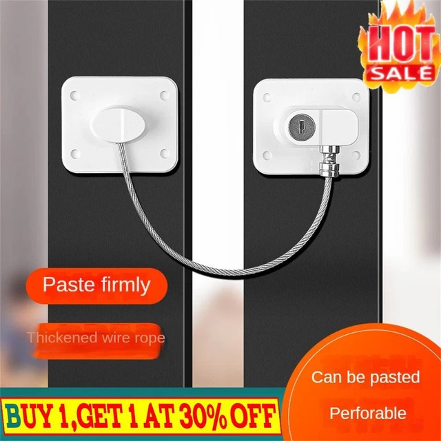 Baby Child Safety Refrigerator Freezer Door Lock Strong Adhesive Proof with Key.