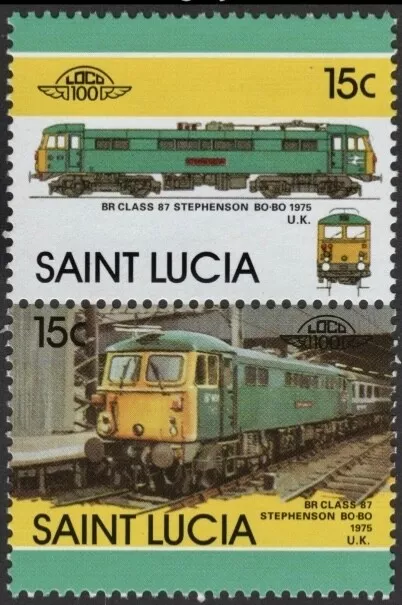 St. Lucia #SG860v-SG861v MNH 1986 Train UK BR Stephenson BoBo Class 87 [808v]