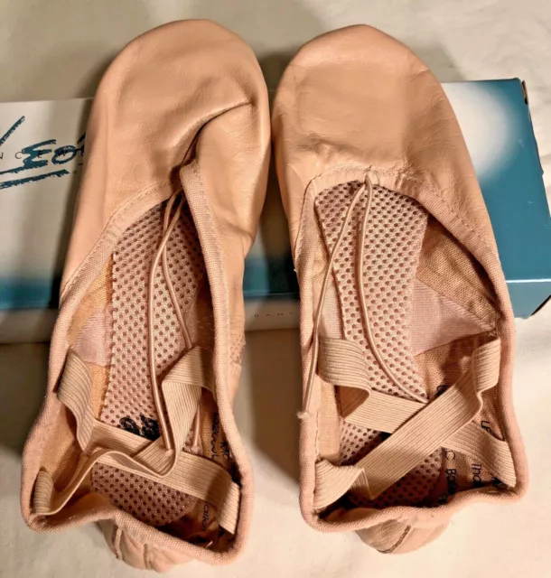 LEO'S Arabesque LEATHER BALLET Shoes Adult 7.5 Ballet Pink Sz 7.5 NEW IN BOX! 2