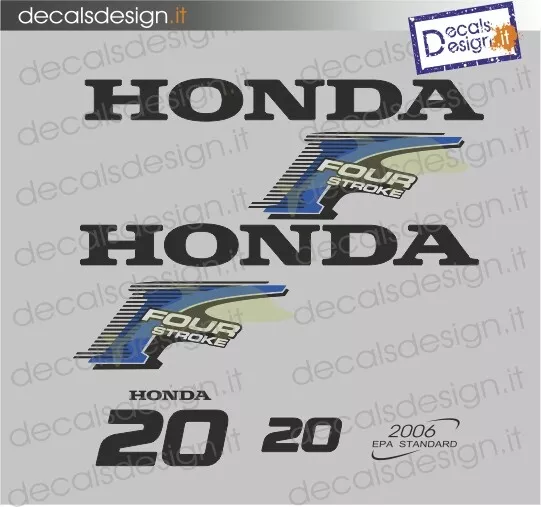 Adesivi motore marino fuoribordo Honda 20 cv four stroke gommone barca stickers