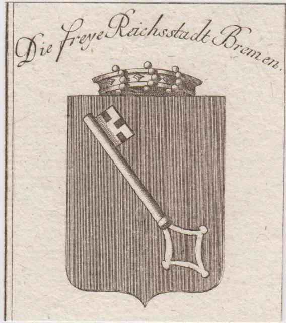 Bremen Reichsstadt Wappen Original Kupferstich Reilly 1791