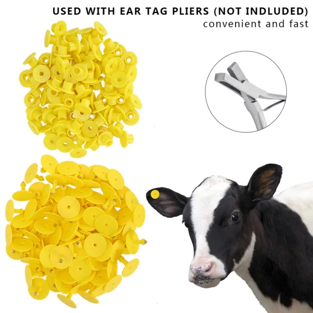 100pcs Animal Ear Tag Plastic Identification Card Anti Lost Marker For Farm Bt0