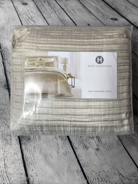 Hotel Collection Ikat Stripe King Duvet Cover -Champagne ✔️