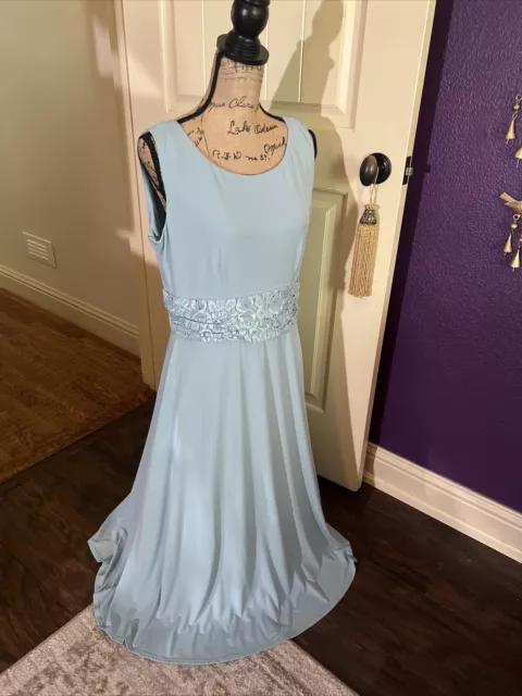 JESSICA HOWARD TIFFANY Blue Dress Sequined Lace Mother Bride