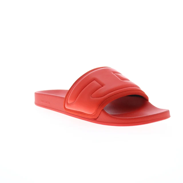 DIESEL SA MAYEMI PUF X Y03068 P5181 T4345 Mens Red Slides Sandals Shoes 