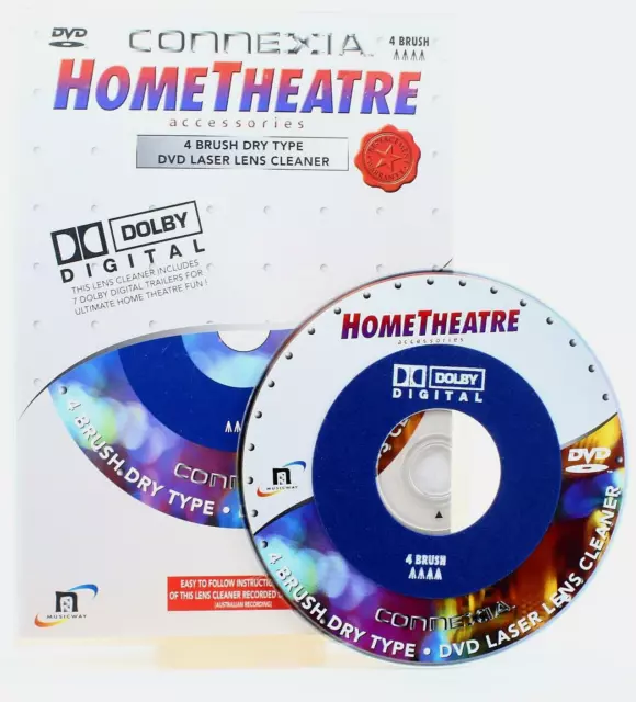 DVD Laser Lens Cleaning Disc (with 4 Brushes) Home Theatre Connexia ● Fast Post