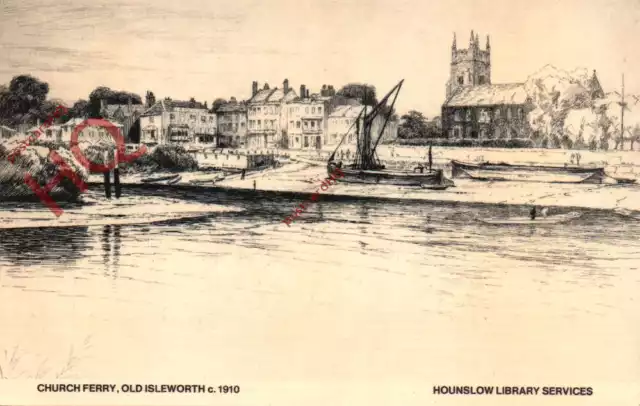 Picture Postcard> Old Isleworth, Church Ferry, C. 1910 (Repro)