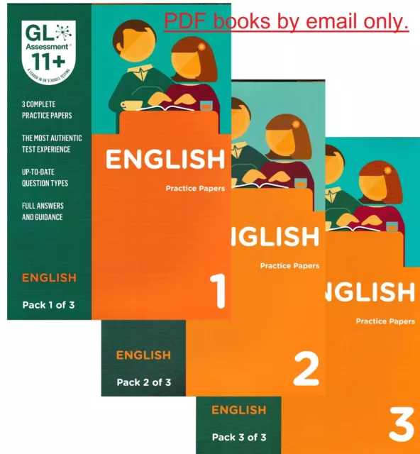 11+ Practice Papers, English 3 Pack Gl Assessment Soft Copy PDF Email