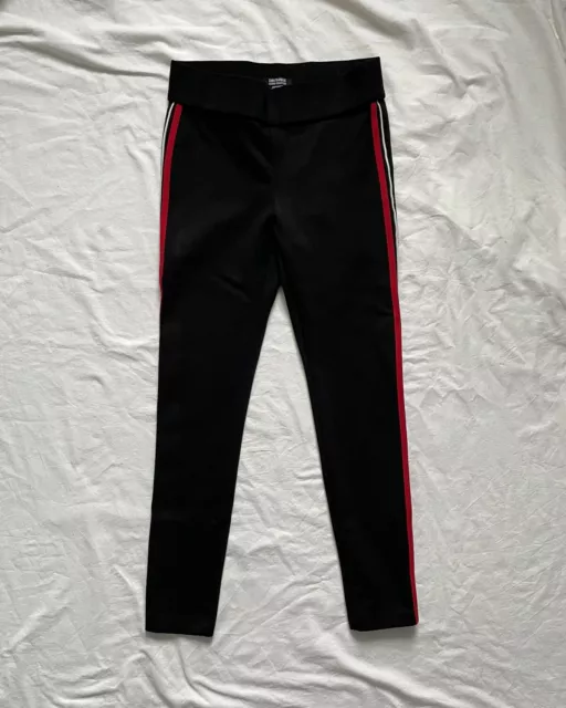 NEXT Black Side Stripe Leggings Light Weight Jersey Red Khaki White Stripe
