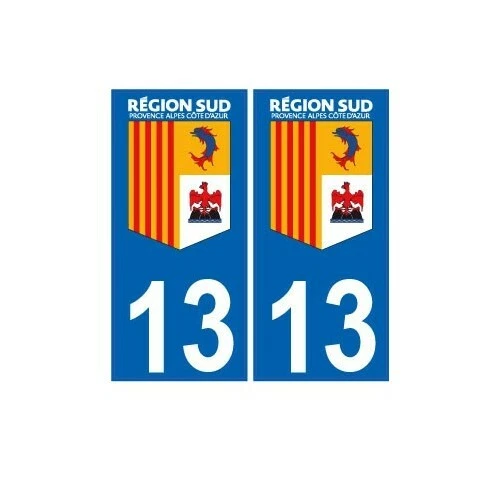 Provence 13 Autocollant Plaque Immatriculation Département Sticker