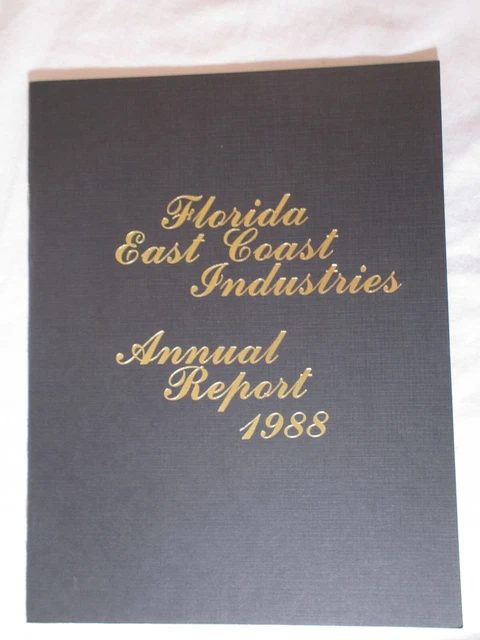 1988 FLORIDA EAST COAST INDUSTRIES Annual Report # 2260 Railways Railroad