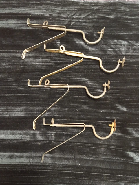 ( 4 ) Vintage Steel Adjustable 1" Curtain Rod Bracket Holder Drapery Rod