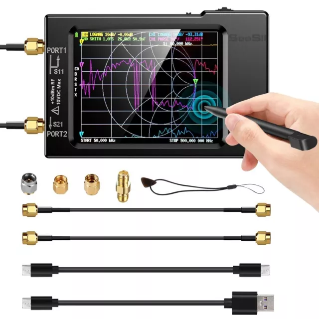 SeeSii NanoVNA H Vector Network Analyzer 10KHz-1.5GHz MF HF VHF Antenna Analyzer