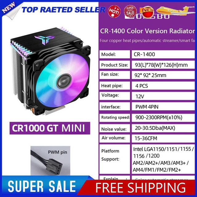 JONSBO CPU COOLER Fan PWM 4 Pin CPU Tower Cooler Hydraulic Bearing for