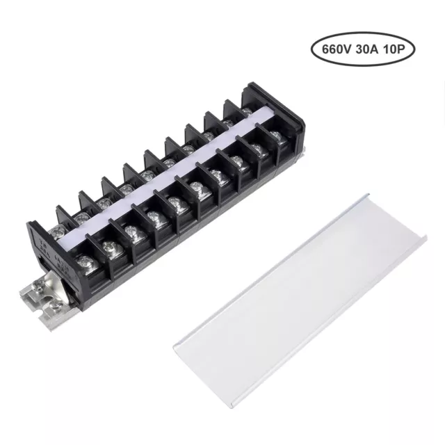 Bornier barrière 660V 30A Double rangée 10 Position DIN Rail Base 2