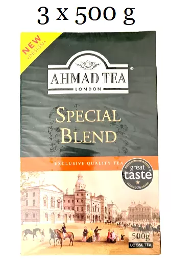 3 X Noir Thé en Vrac Spécial Blend 500 G Ahmad Tea London Qualité No. 1