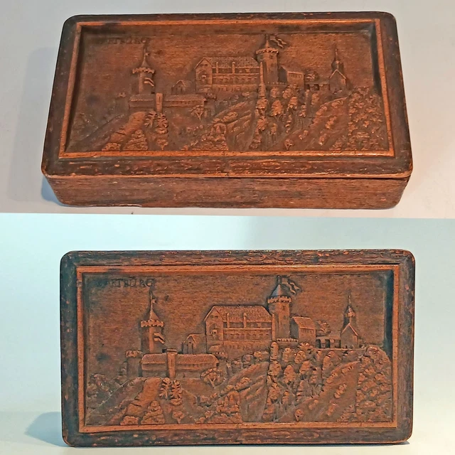Coffret Valkyrie en bois gravé de motifs vikings - France