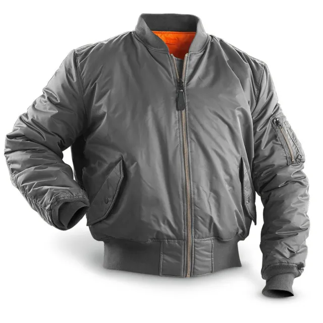 MENS MILITARY MA1 Nylon Padded Winter Bomber Jacket Quilted Flight ...
