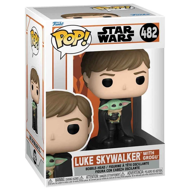 POP Star Wars Luke Skywalker with Grogu Bobble Head Vinyl Figure No482 12cm Tall