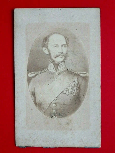 CDV Foto hoher Offizier GENERAL mit Bruststern Orden um 1865 ( F 17890