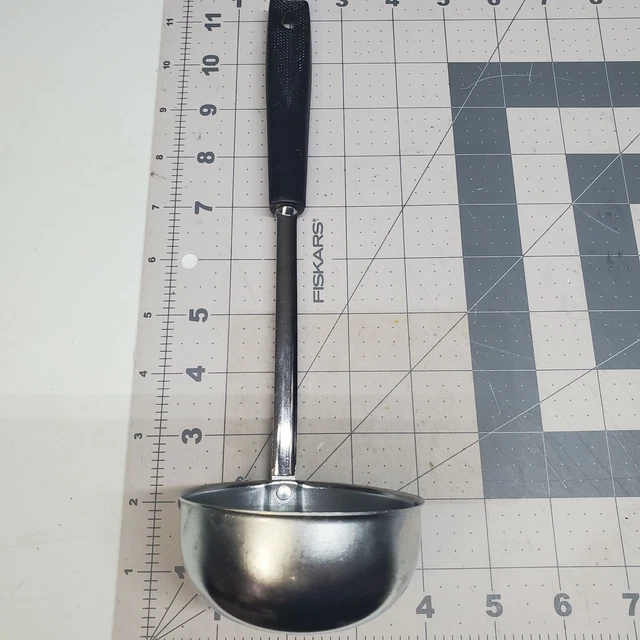 Ekco Vintage Ladle Black Textured Plastic Handle Made in USA