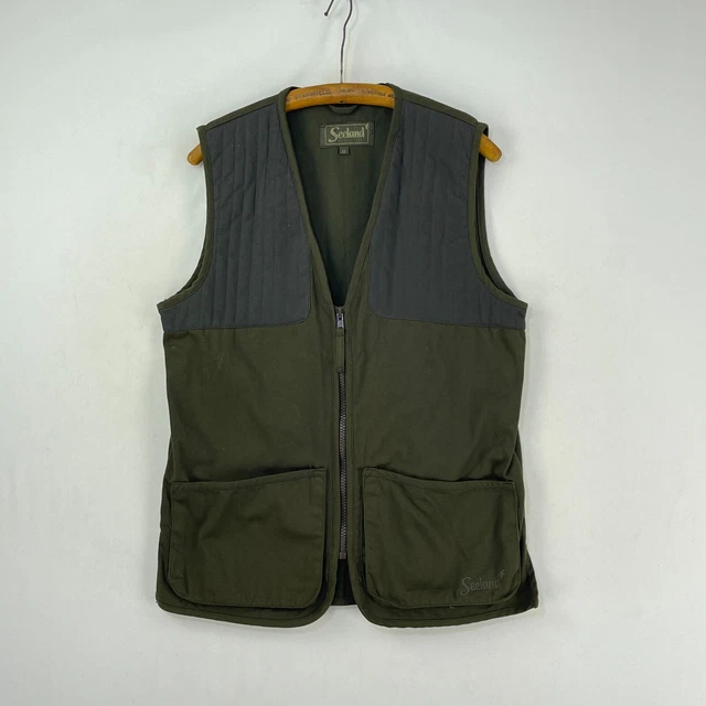 Seeland Canvas Shooting Vest Mens Medium Green Hunting Fishing Clay Skeet Gilet