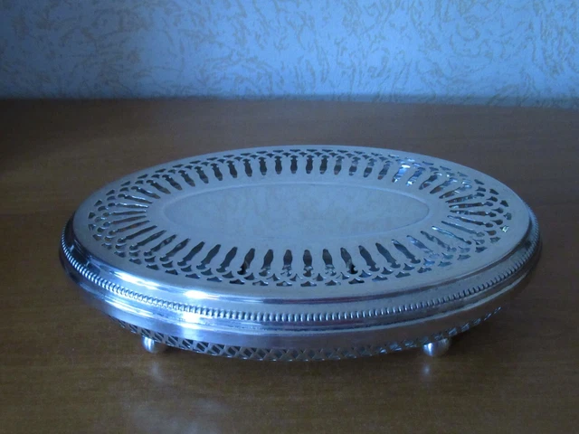 Ancien CHAUFFE-PLAT En Métal Argenté Poinçon D'orfèvre Armand Frenais - Arts de la table