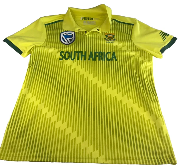 South Africa Cricket Jersey Top VGC T20 2018 Green New Balance Size M Protea Rar