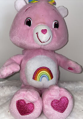 Care Bears True Heart Plush  Cheer Bear 8" Pink 2007 Rare Rainbow 2