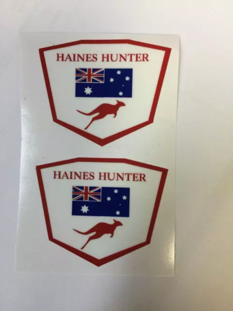 Haines Hunter Shield decals x 2 x 180mm high