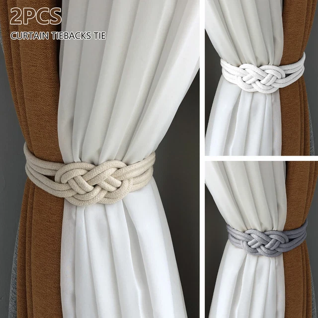2x Strong Magnetic Curtain Tie Backs Buckle Clips Holdbacks Rope Tiebacks Home€