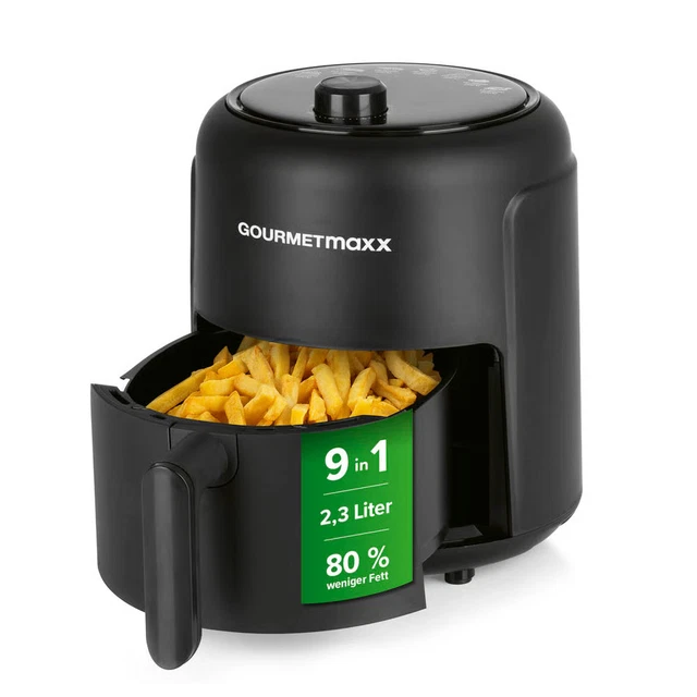 GOURMETmaxx Friggitrice Ad Aria Calda XXL, 12 Litri, Digitale, Con Display Touch, Timer, Spiedino Girevole, A Basso Contenuto Di Grassi, A Risparmio Energetico, Friggitrice Con 10 Programmi Inclusi - Foto 8