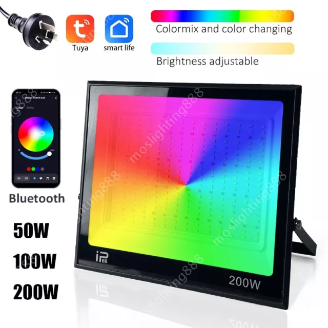 LED RGB Flood Light Outdoor Waterproof Dimmable App Control 50W 100W 200W Party