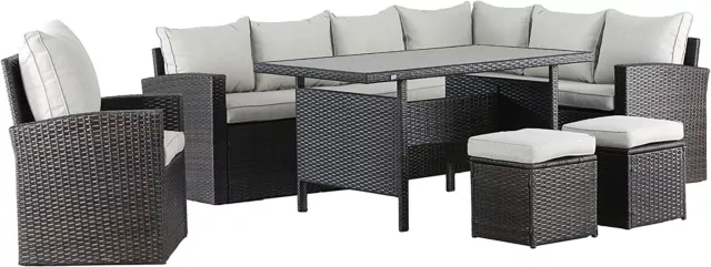 Polyrattan Lounge Set Mandalika Milos XL braun Sitz Gruppe Gartenmöbel Garnitur