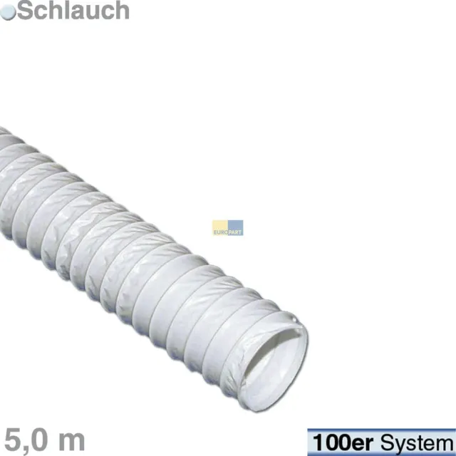 Abluftschlauch 100 mm, 5m PVC sehr flexibel Trockner, Klimagerät, Abzugshaube