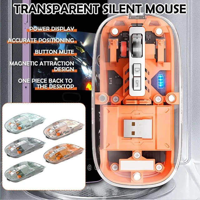 TRANSPARENT GAMING MOUSE Mechanical Mouse For PC Laptop Moxpc Notebook ...