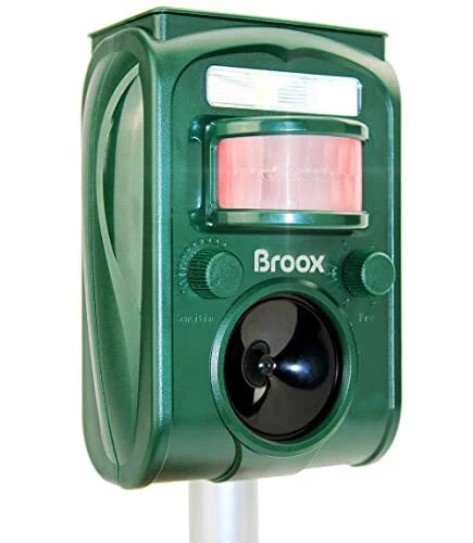 Broox 2023 Upgraded Solar Animal Repeller Ultrasonic Repellent Waterproof