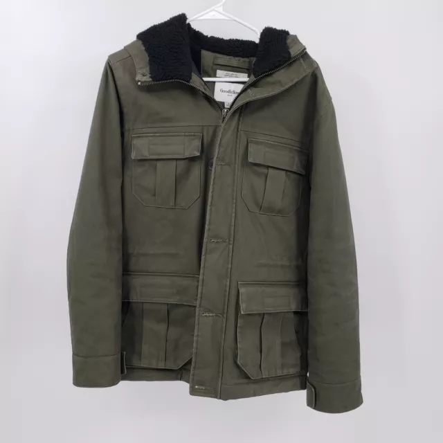 GOODFIELLOW MEN'S SZ. S Military style Army Green Hooded Denim Parka ...