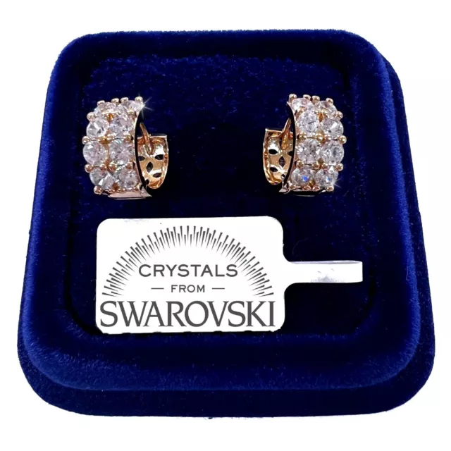 Cercles Boucles 14/6 Pl. or Jaune 18K Avec Cristaux de Swarovski Homme Femme